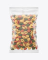 Matte Plastic Bag With Tricolor Conchiglie Pasta Mockup