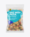 Frosted Plastic Bag With Tricolor Conchiglie Pasta Mockup