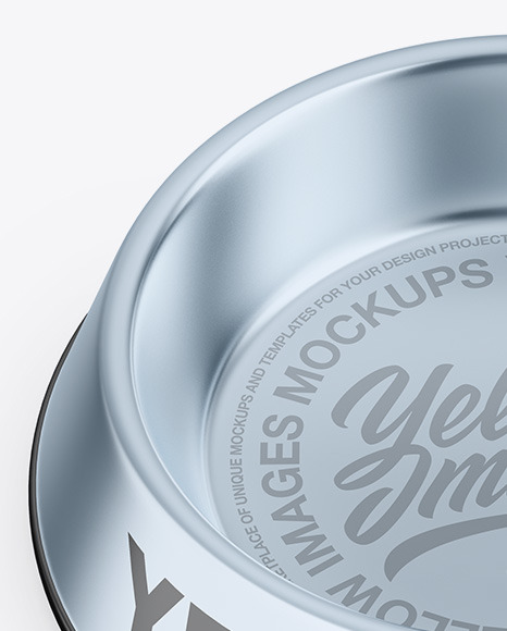 Metallic Pet Feeding Bowl Mockup