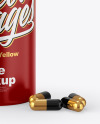 Matte Bottle & Capsules Mockup