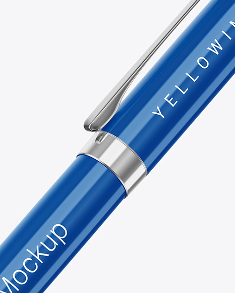 Glossy Pen w/ Metallic Finish Mockup