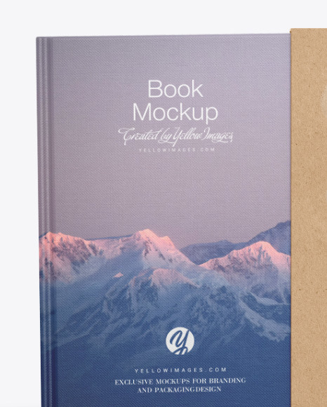 Fabric Hardcover Book With Kraft Cover Mockup