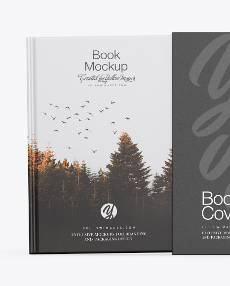 Matte Hardcover Book With Paper Cover Mockup