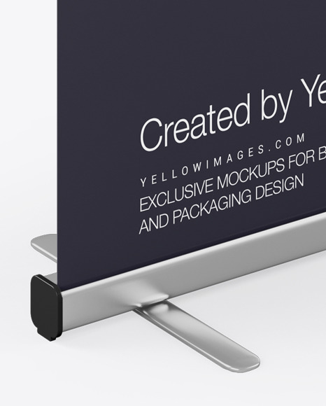 Roll-up Banner Stand Mockup - Halfside View