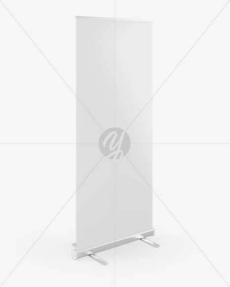 Roll-up Banner Stand Mockup - Halfside View