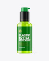 Color Plastic Cosmetic Bottle with Pump Mockup