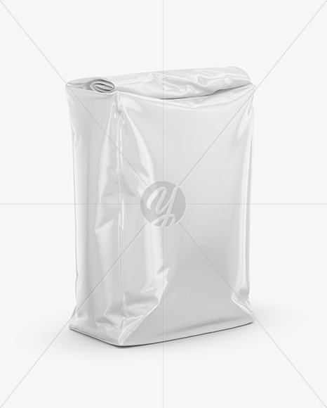 Glossy Food Bag Mockup - Half Side View