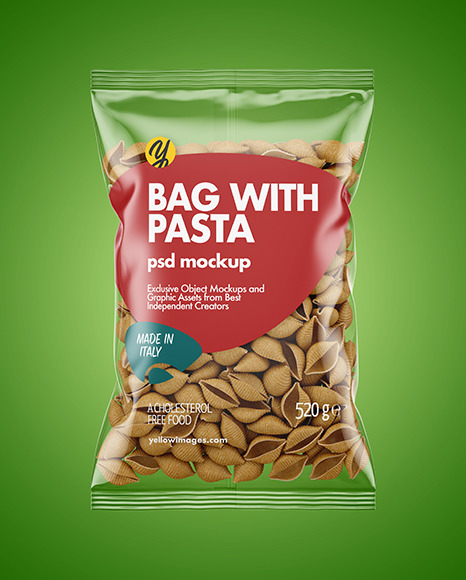 Whole Wheat Conchiglie Pasta Bag Mockup