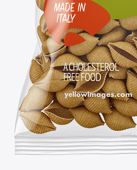 Whole Wheat Conchiglie Pasta Bag Mockup