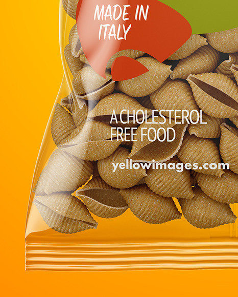 Whole Wheat Conchiglie Pasta Bag Mockup