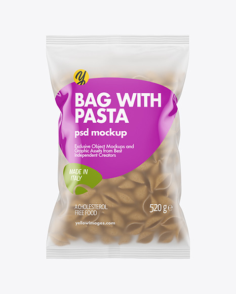 Whole Wheat Conchiglie Pasta Frosted Bag Mockup