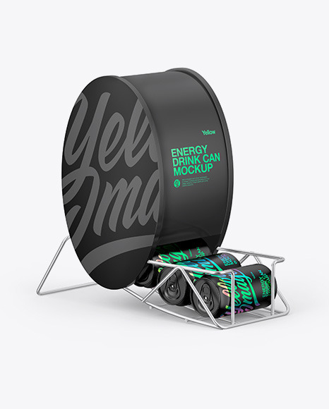 Dispenser w/ Matte Cans Mockup