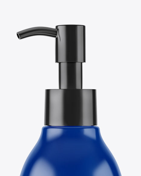 Glossy Cosmetic Bottle with Pump Mockup