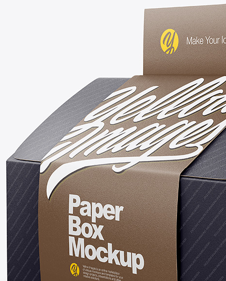 Folding Matte Paper Box with Label Mockup - Half Side View