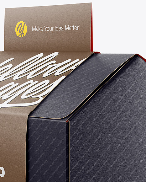 Folding Matte Paper Box with Label Mockup - Half Side View