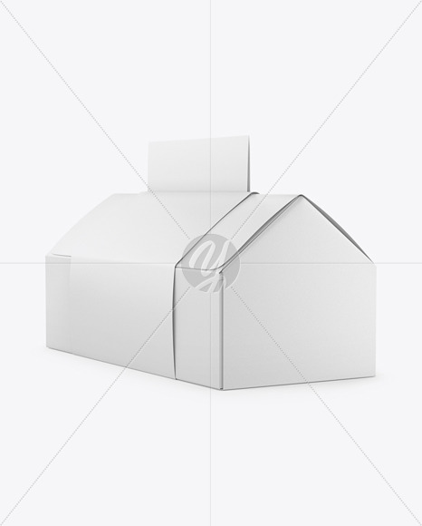 Folding Matte Paper Box with Label Mockup - Half Side View