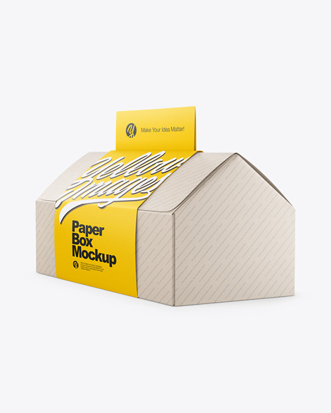 Folding Matte Paper Box with Label Mockup - Half Side View