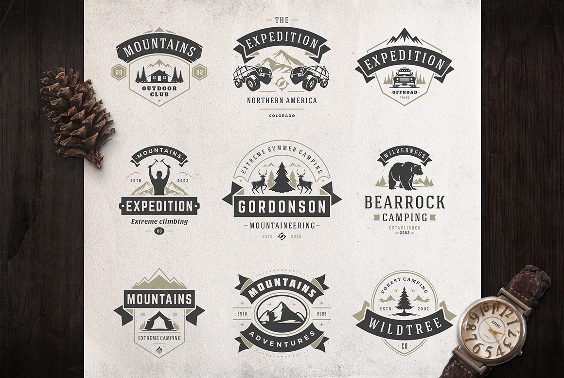 50 Outdoor logos and badges