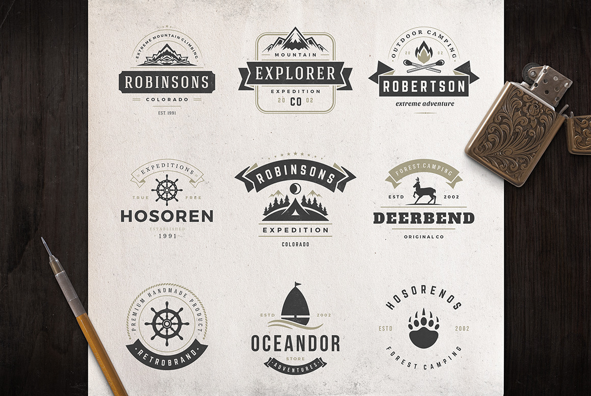 50 Outdoor logos and badges