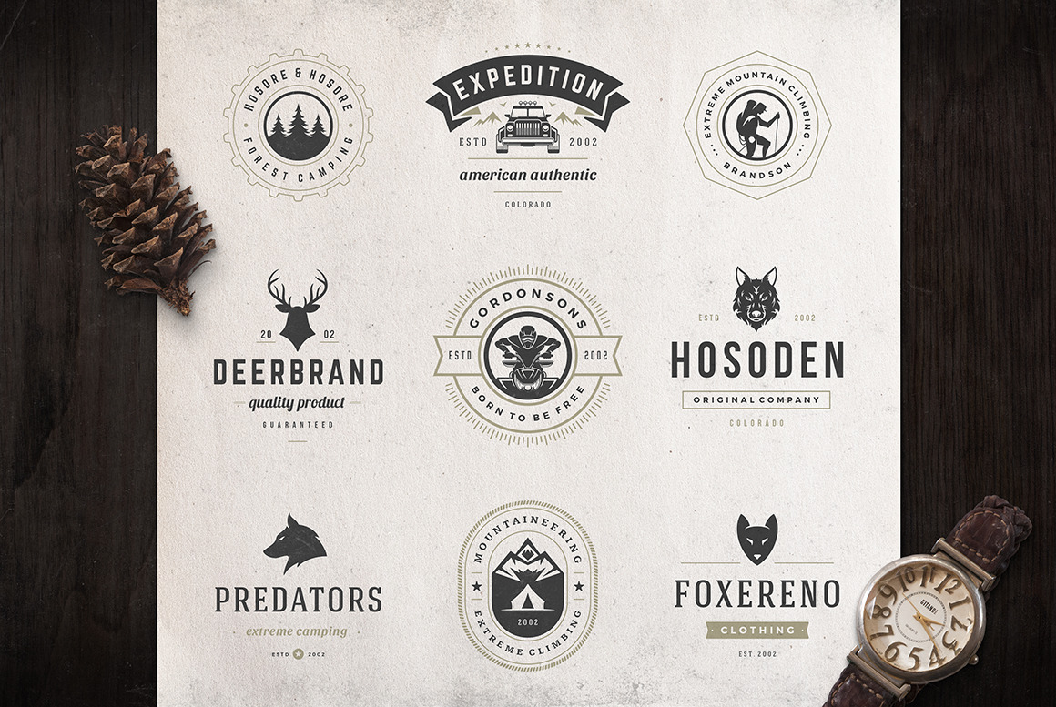 50 Outdoor logos and badges