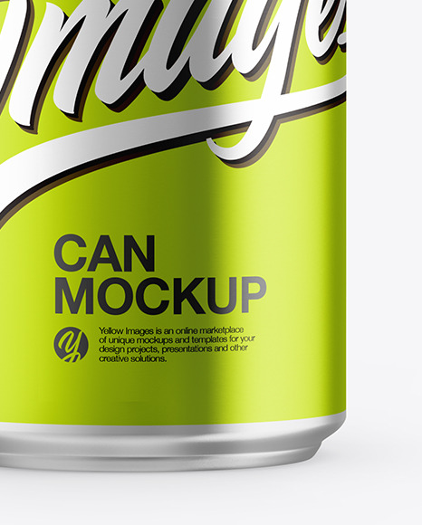 Matte Metallic Drink Can Mockup