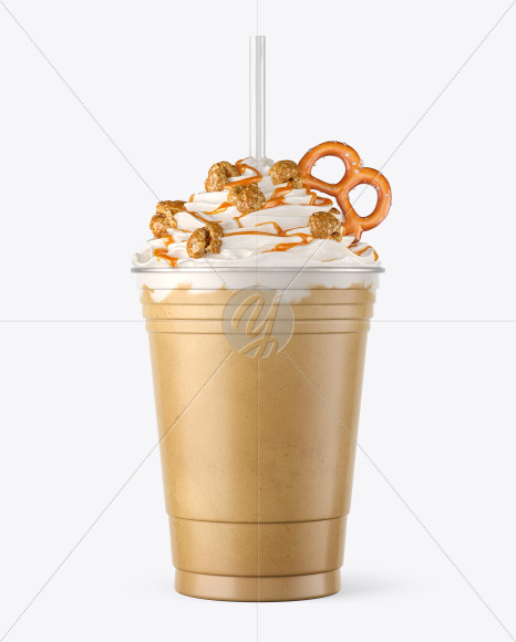 Coffee Cup Topped with Popcorn &amp; Pretzel Mockup