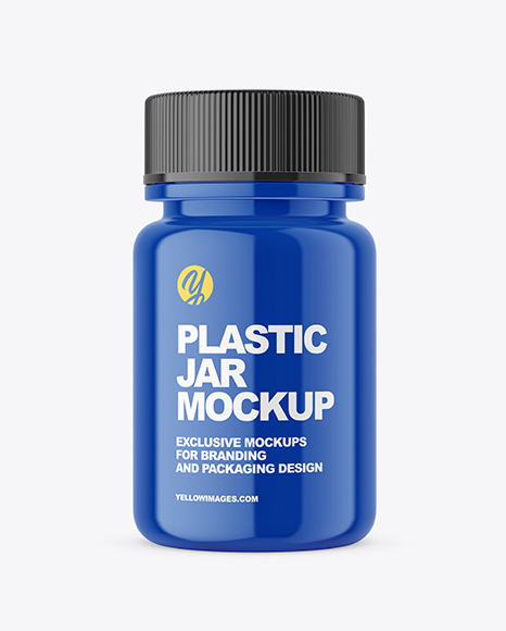 Glossy Plastic Jar Mockup