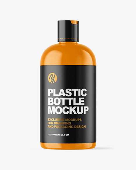 Glossy Plastic Bottle Mockup