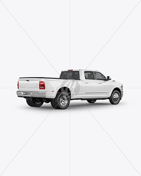 Pickup Truck Mockup - Back Half Side View