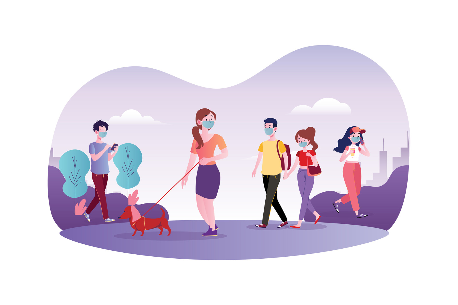M105_People wearing mask Illustrations M105_People wearing mask Illustrations