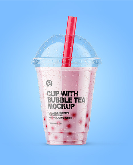 Milk Bubble Tea Cup Mockup