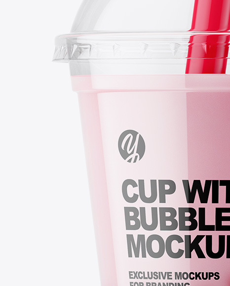 Milk Bubble Tea Cup Mockup