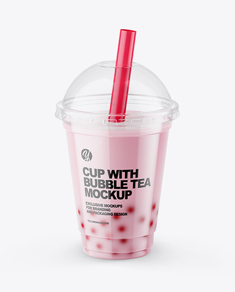 Milk Bubble Tea Cup Mockup