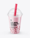 Milk Bubble Tea Cup Mockup