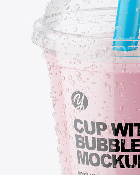 Milk Bubble Tea Cup Mockup