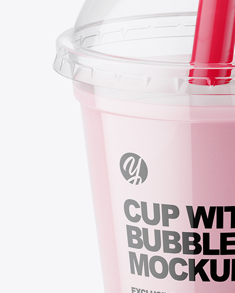 Milk Bubble Tea Cup Mockup