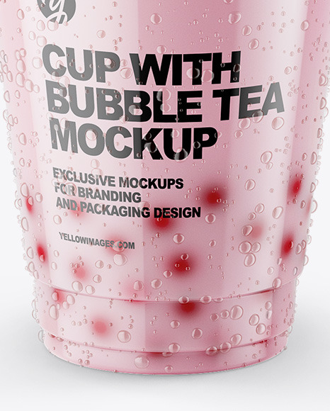 Milk Bubble Tea Cup Mockup