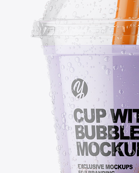 Milk Bubble Tea Cup Mockup