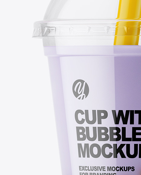 Milk Bubble Tea Cup Mockup