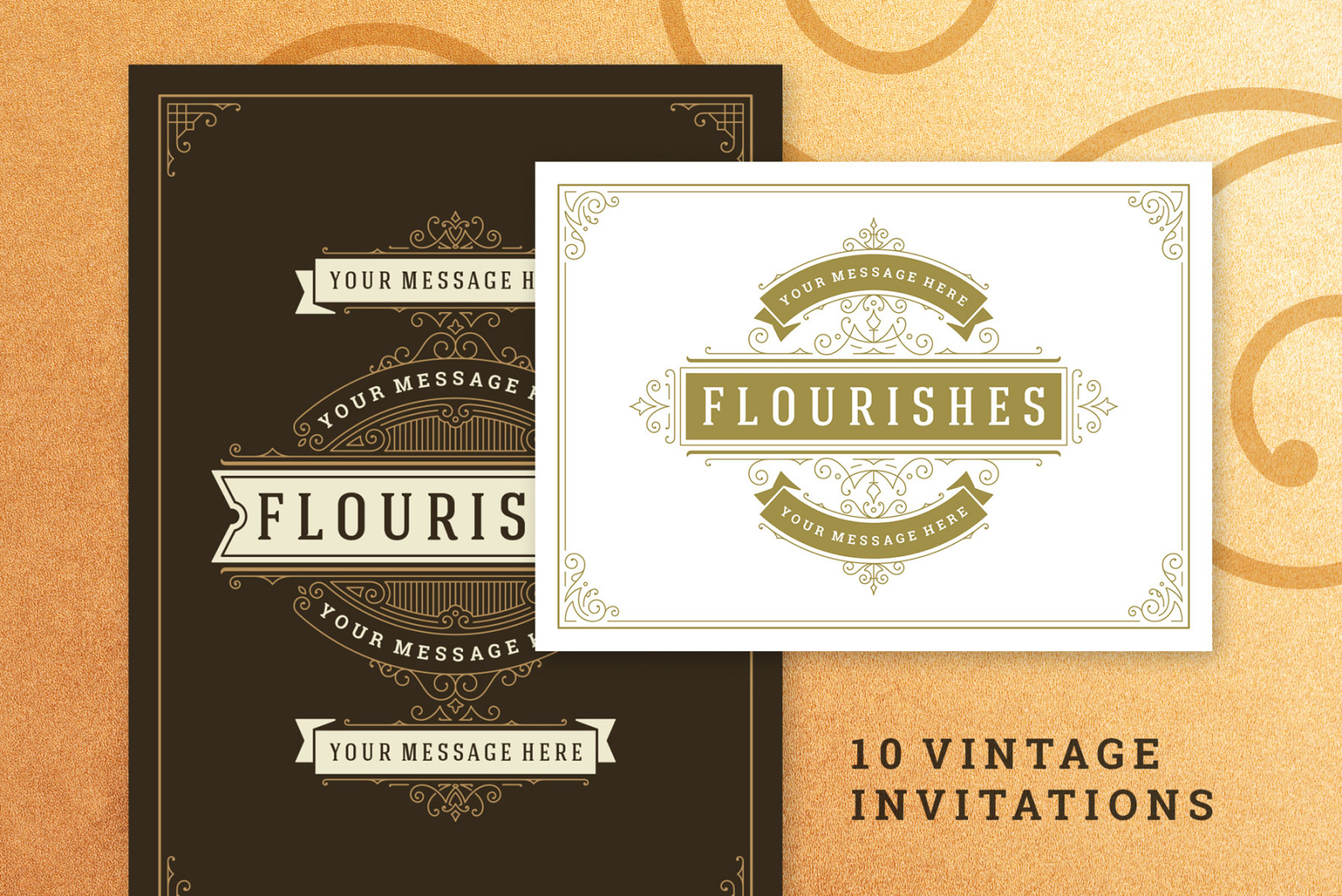 10 Vintage Ornament Invitations 10 Vintage Ornament Invitations