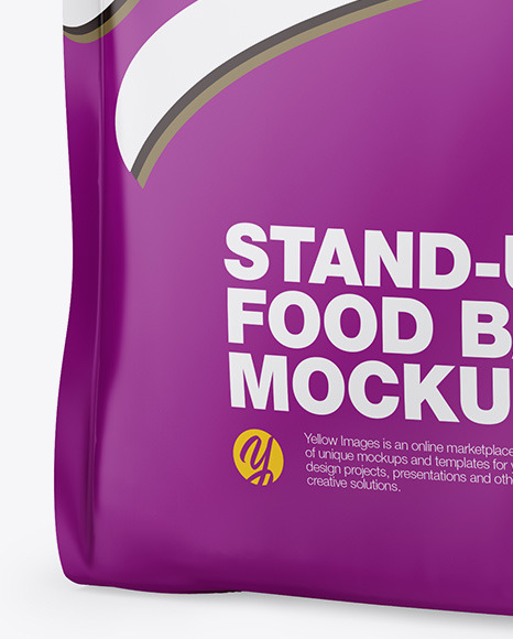 Matte Stand-Up Bag Mockup - Half Side View