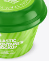 Glossy Plastic Cup Mockup - HalfSide View (High-Angle Shot)