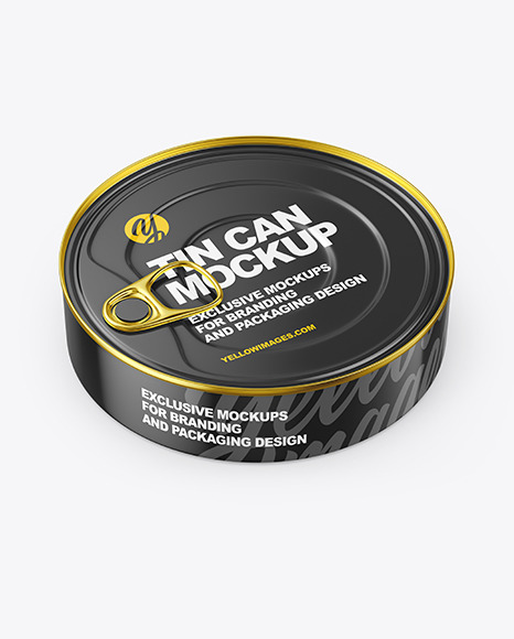 Glossy Tin Can Mockup - Fish packaging mockup