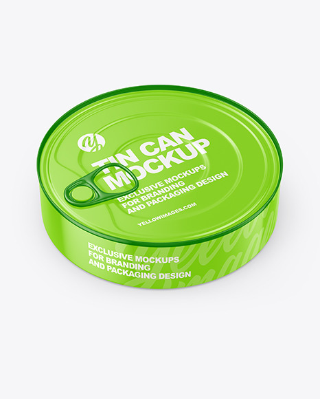 Glossy Tin Can Mockup