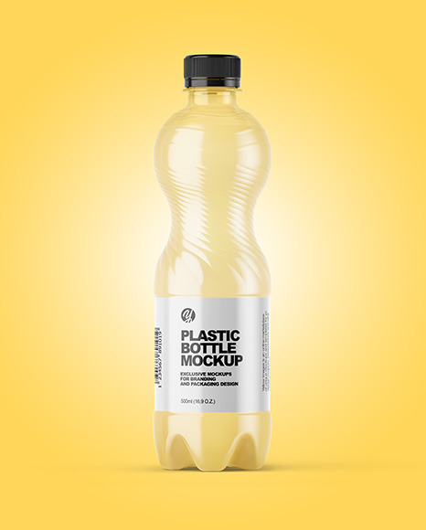 PET Bottle with Pear Drink Mockup