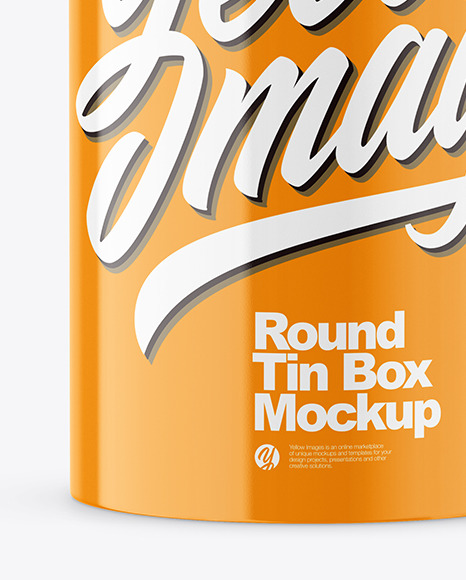 Round Tin Can w/ Glossy Finish Mockup