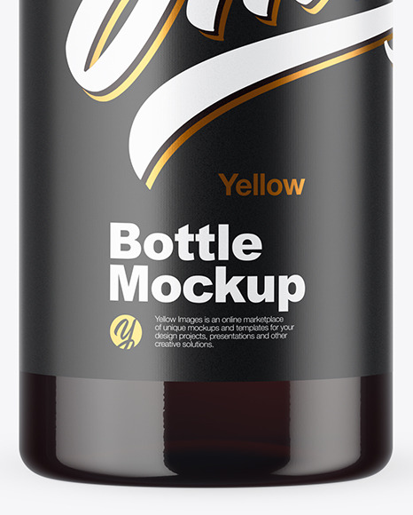 Amber Plastic Bottle Mockup