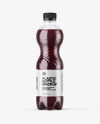 PET Bottle with Red Grape Drink Mockup