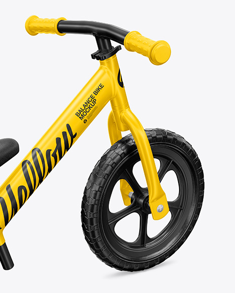 Balance Bike Mockup - Back Half Side View