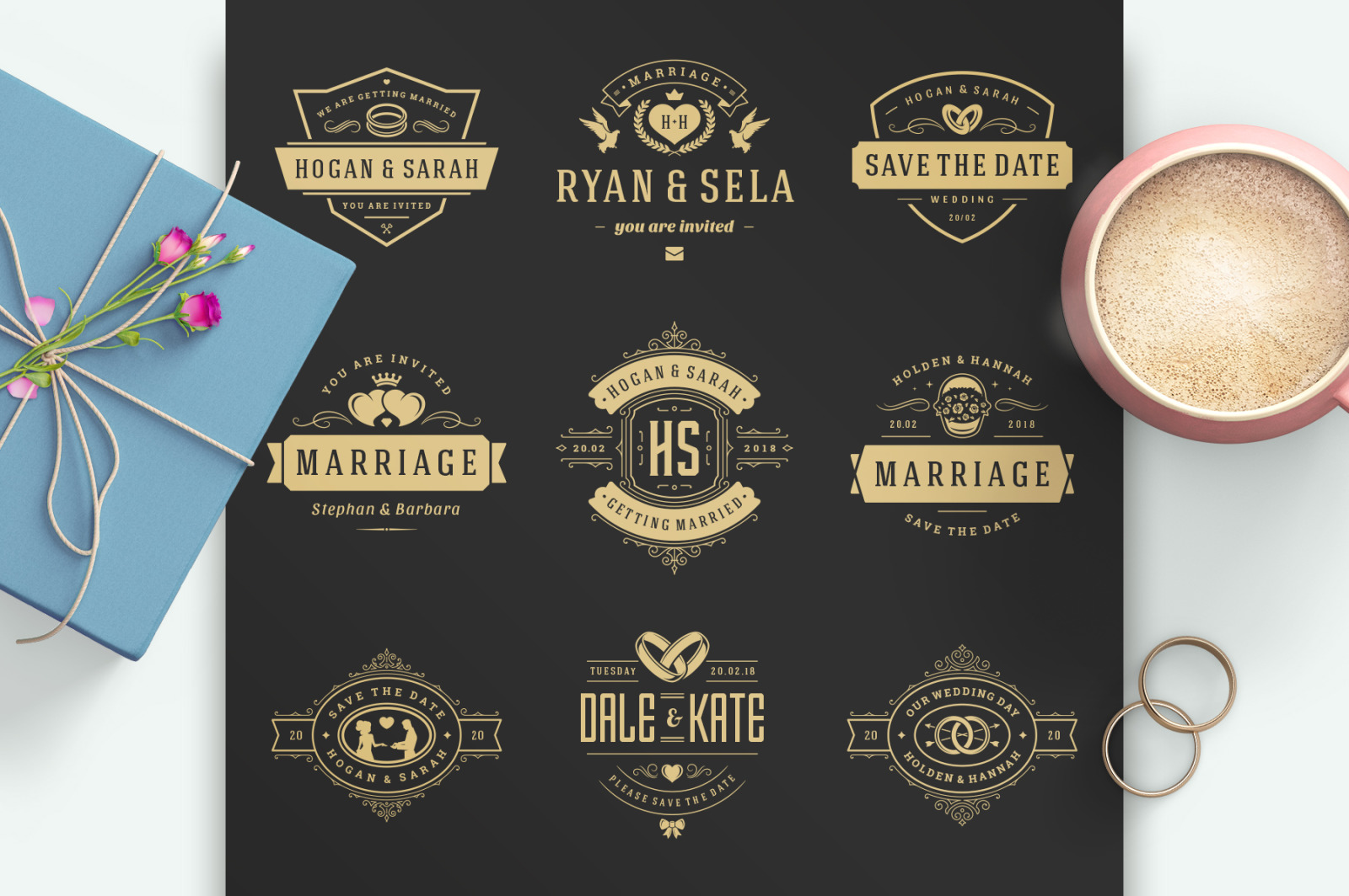 18 Wedding Logos and Badges 18 Wedding Logos and Badges